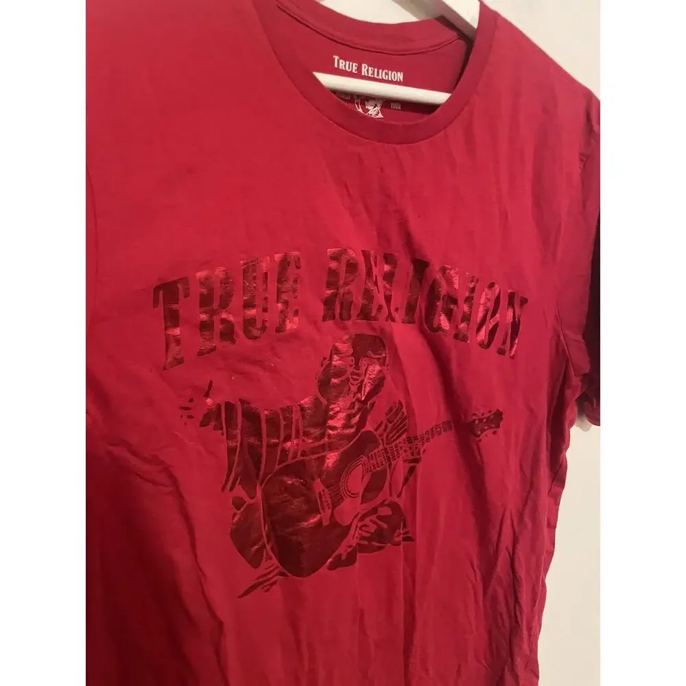 TRUE RELIGION Brand Jeans Red T‎ Shirt size Medium